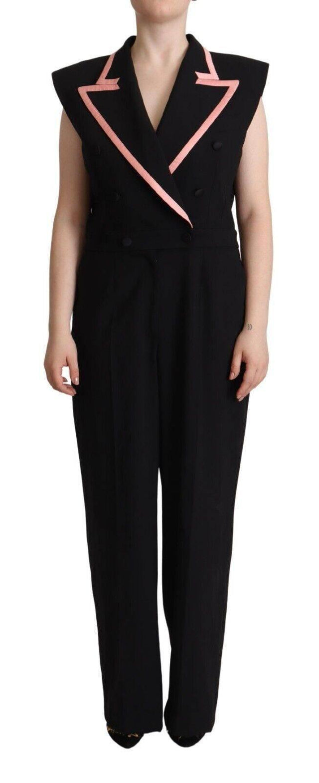Dolce & Gabbana Black Wool Blend Sleeveless Jumpsuit Dress - Hilstor