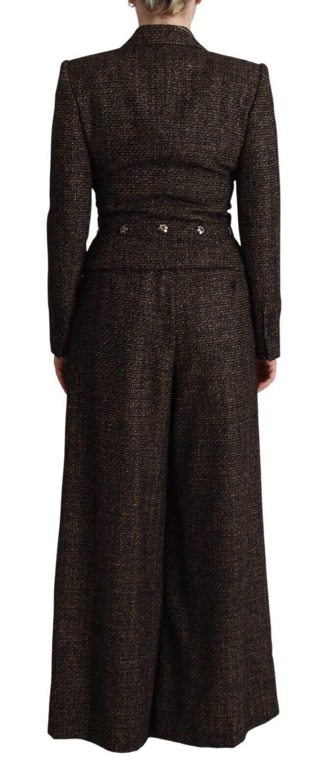 Dolce & Gabbana Dark Brown Wool Single Breasted 2 Pc Jacket Pants - Hilstor