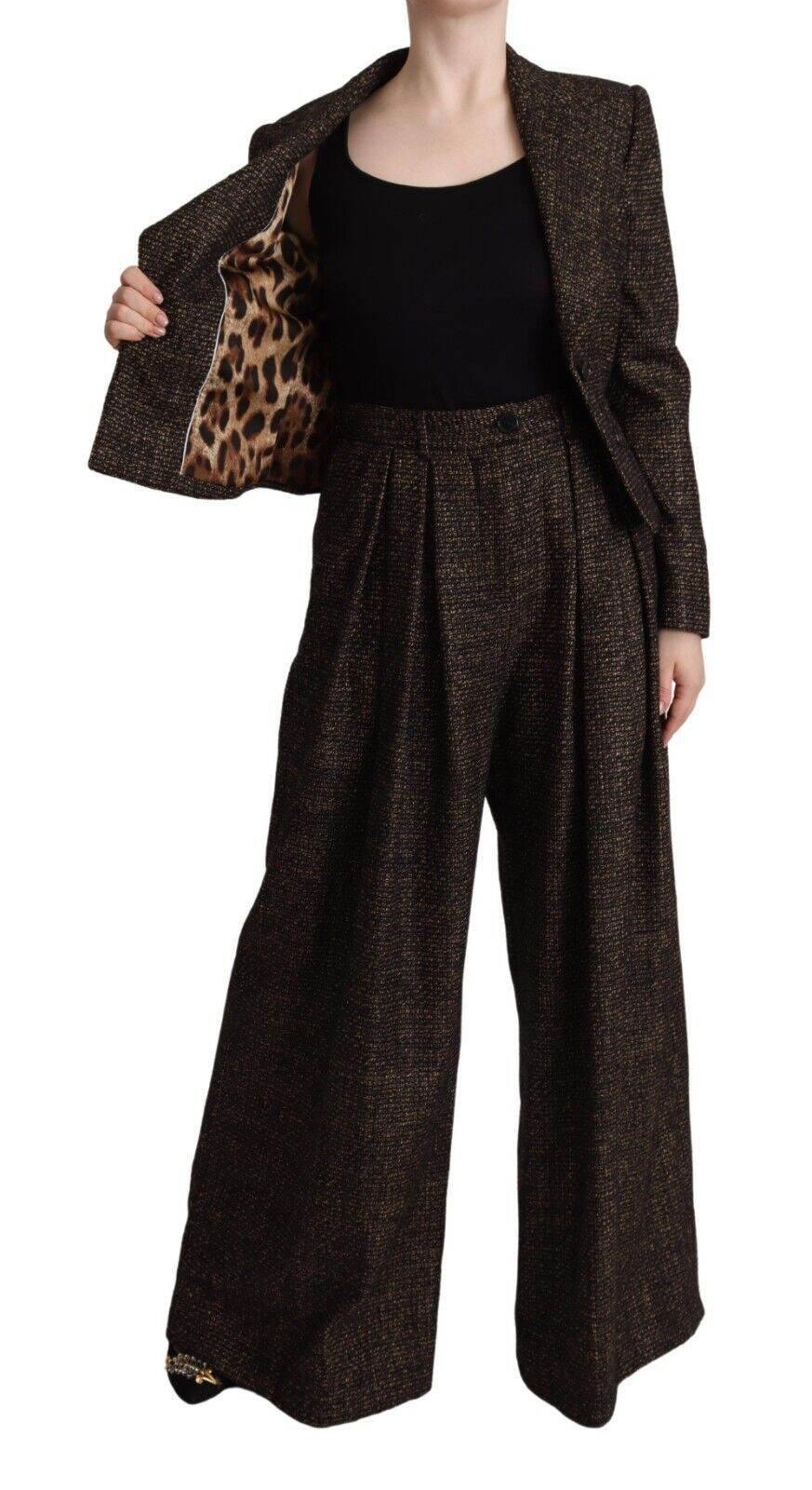 Dolce & Gabbana Dark Brown Wool Single Breasted 2 Pc Jacket Pants - Hilstor