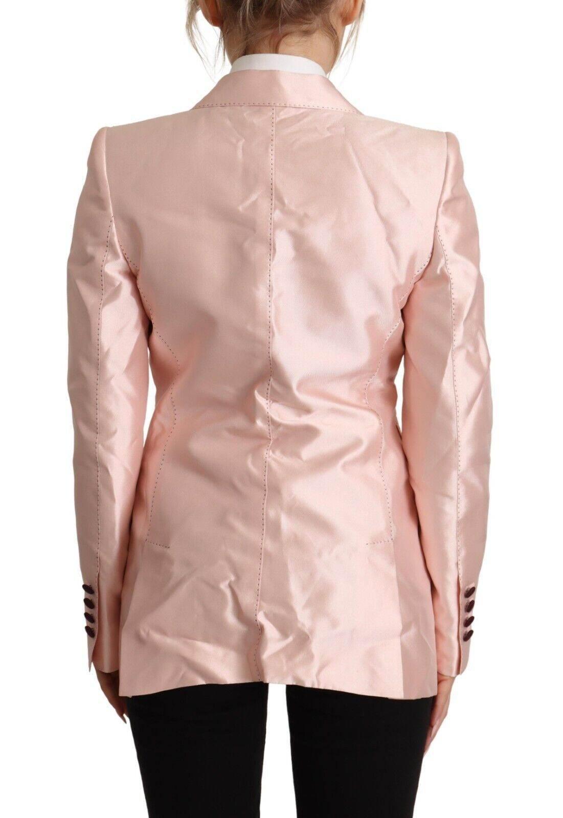 Dolce & Gabbana Elegant Pink Silk Blazer Jacket - Hilstor