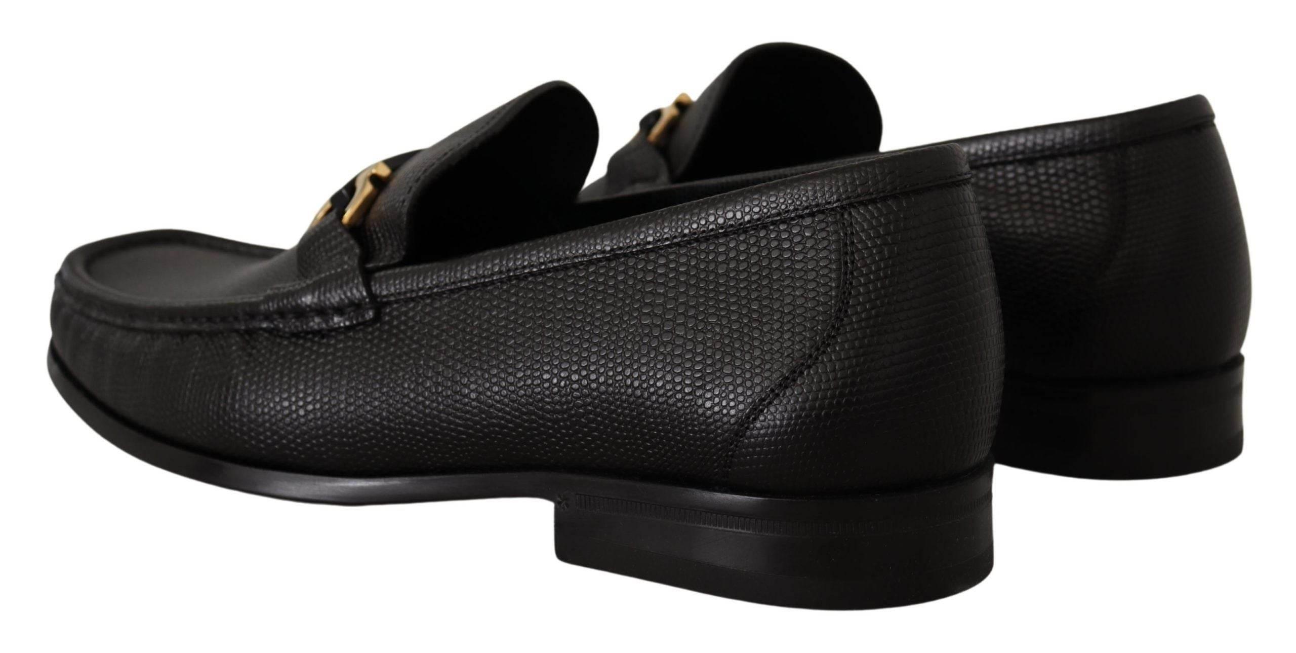 Salvatore Ferragamo Elegant Black Calf Leather Loafers - Hilstor