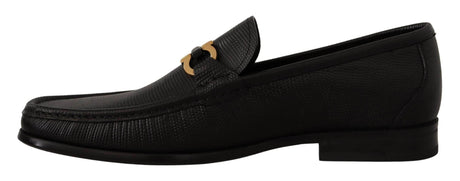 Salvatore Ferragamo Elegant Black Calf Leather Loafers - Hilstor