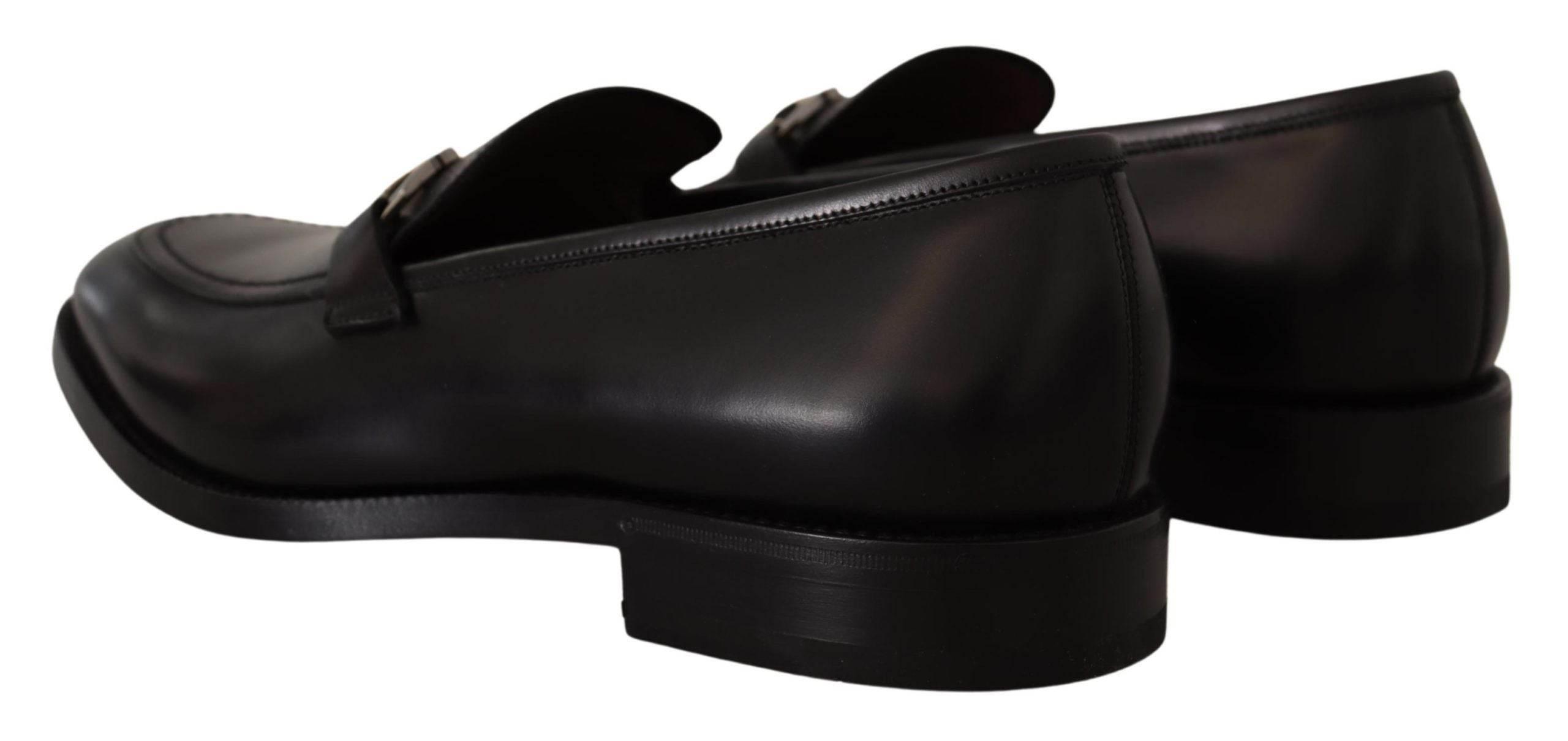 Salvatore Ferragamo Suave Black Leather Gancio Bit Loafers - Hilstor