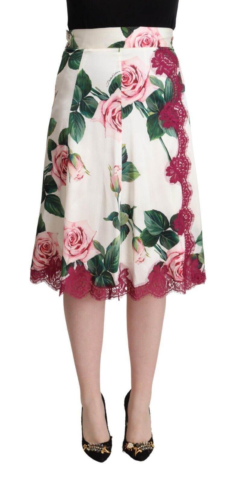 Dolce & Gabbana Elegant Floral A-Line Midi Skirt - Hilstor