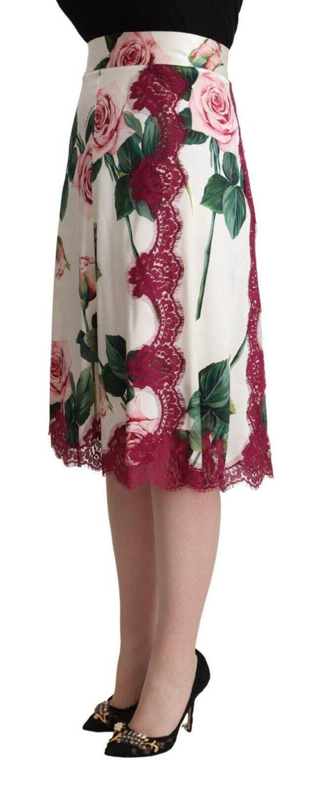 Dolce & Gabbana Elegant Floral A-Line Midi Skirt - Hilstor