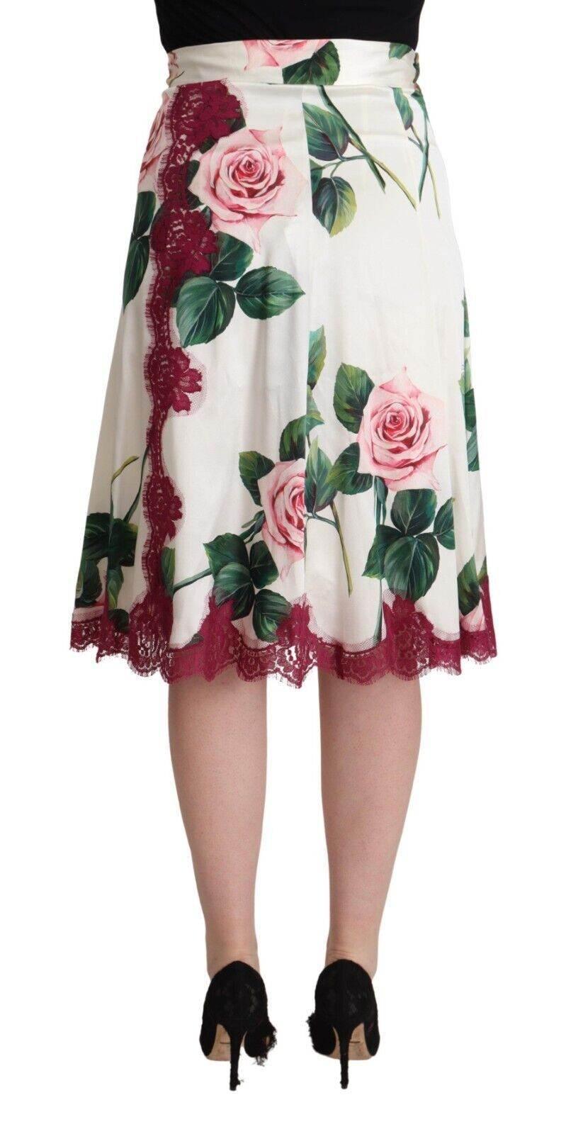 Dolce & Gabbana Elegant Floral A-Line Midi Skirt - Hilstor