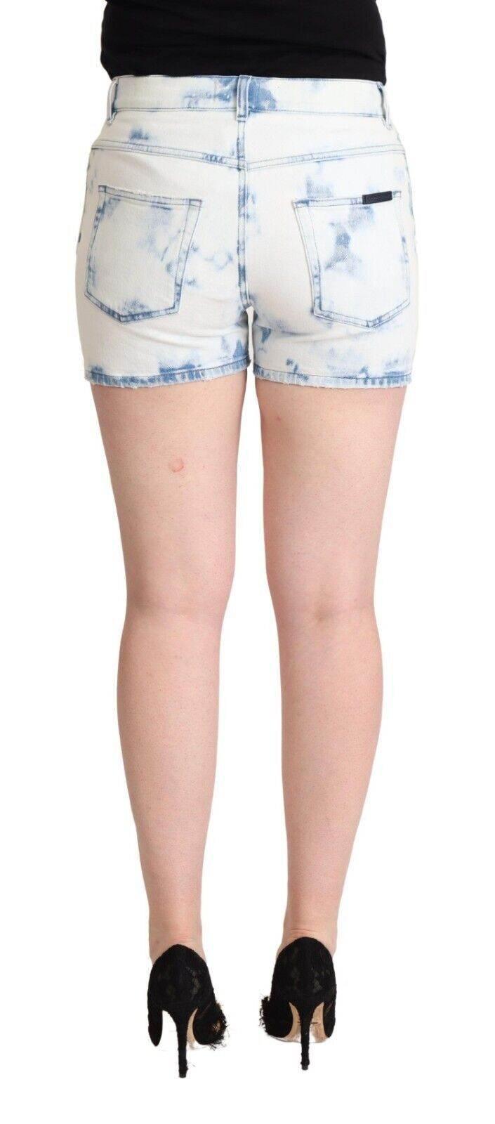 Dolce & Gabbana Chic White Denim Mid-Waisted Shorts - Hilstor