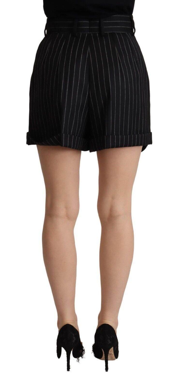 Dolce & Gabbana Elegant High-Waisted Striped Bermuda Shorts - Hilstor