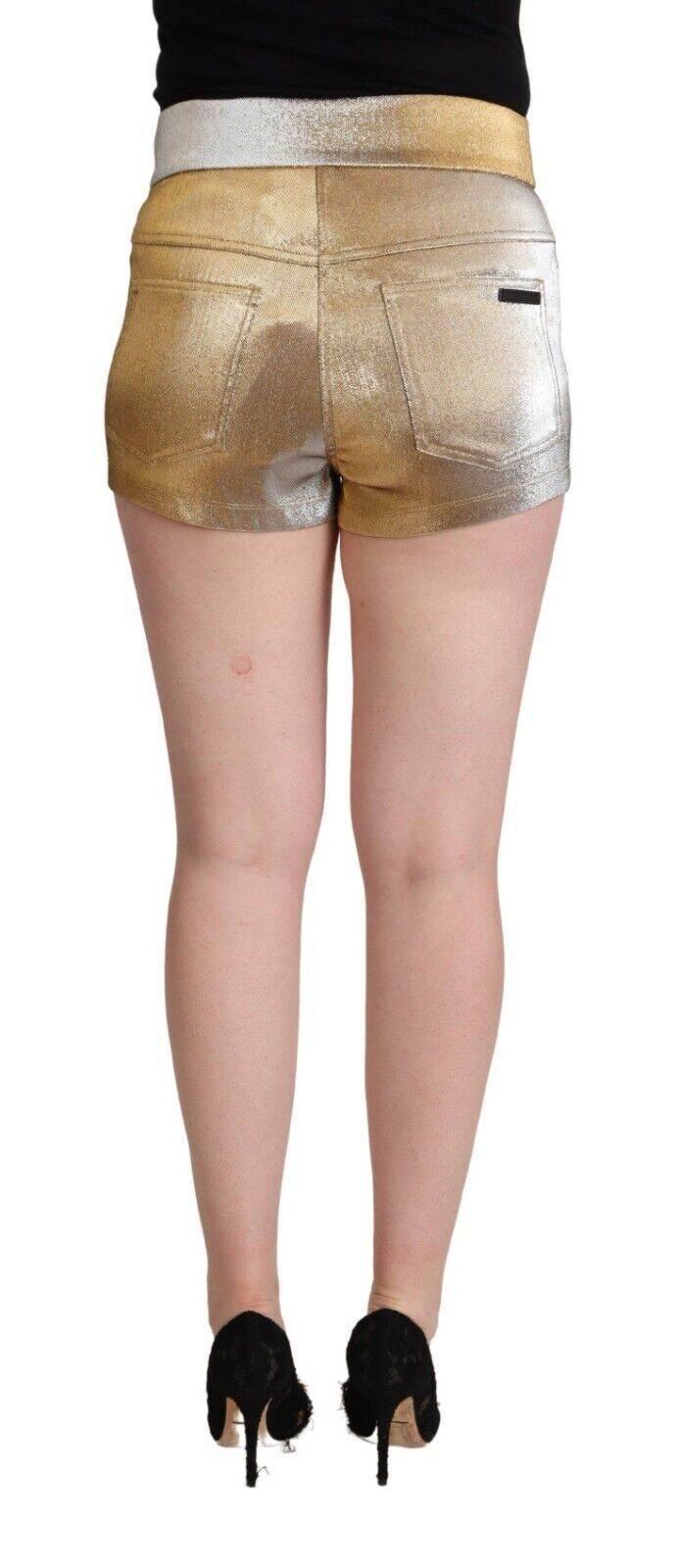 Dolce & Gabbana Elegant Metallic Gold Hot Pants - Hilstor