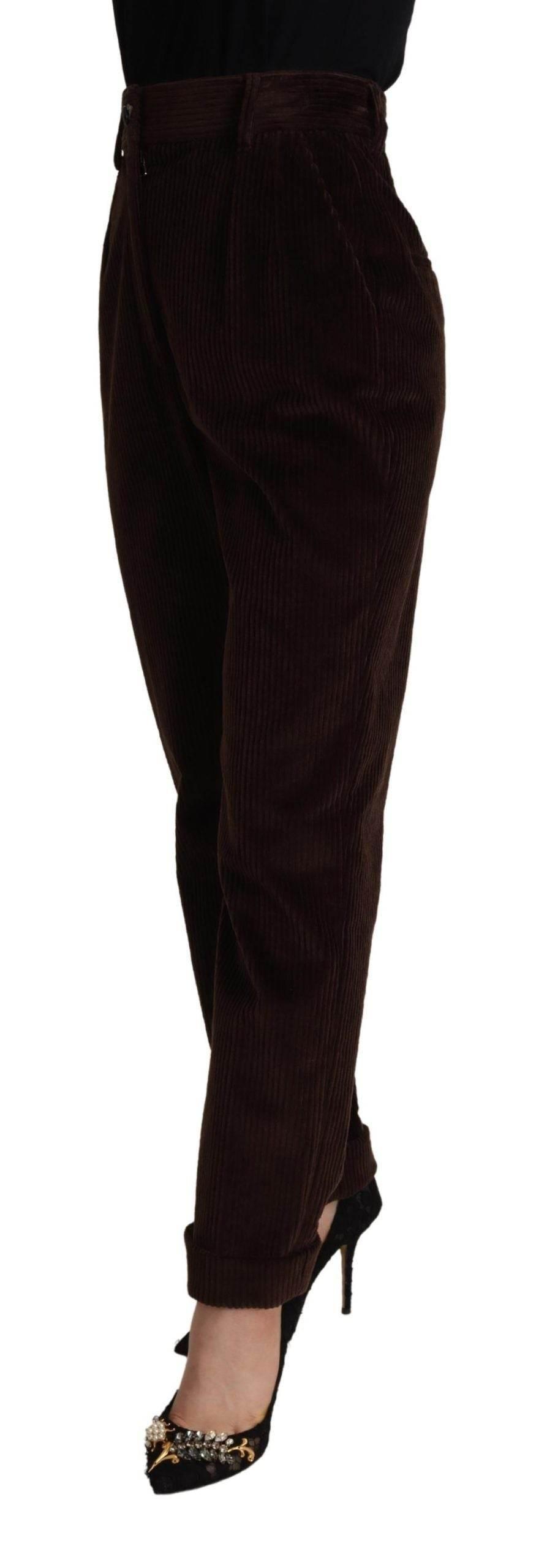 Dolce & Gabbana Bordeaux Corduroy Cotton Trouser Tapered Pants - Hilstor