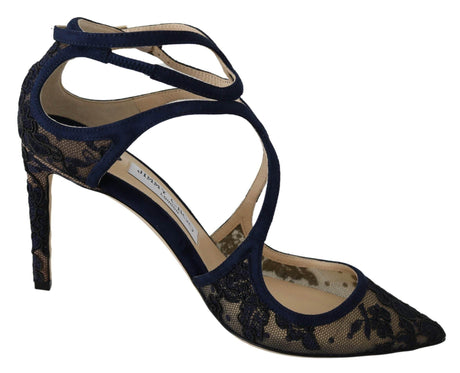 Jimmy Choo Navy Lancer Leather Pumps Elegance Unleashed - Hilstor