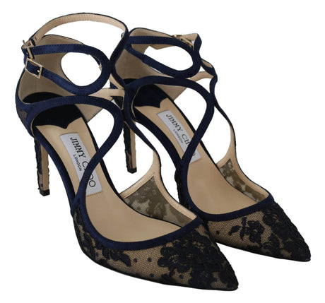 Jimmy Choo Navy Lancer Leather Pumps Elegance Unleashed - Hilstor