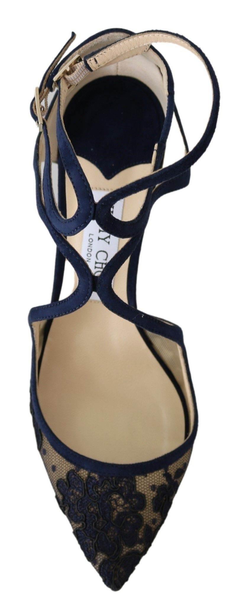 Jimmy Choo Navy Lancer Leather Pumps Elegance Unleashed - Hilstor