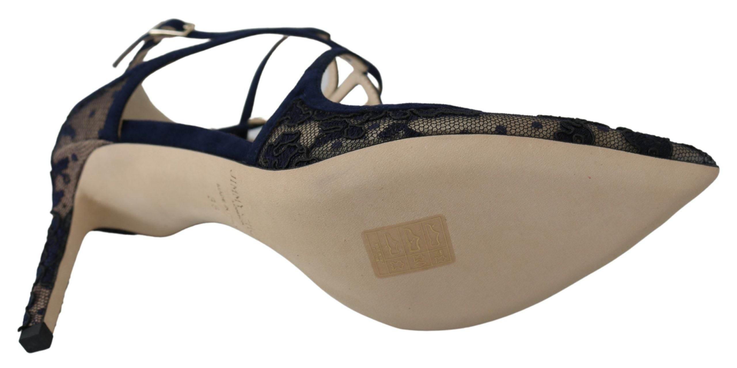 Jimmy Choo Navy Lancer Leather Pumps Elegance Unleashed - Hilstor