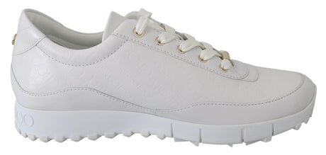Jimmy Choo Elegant White Leather Sneakers - Hilstor