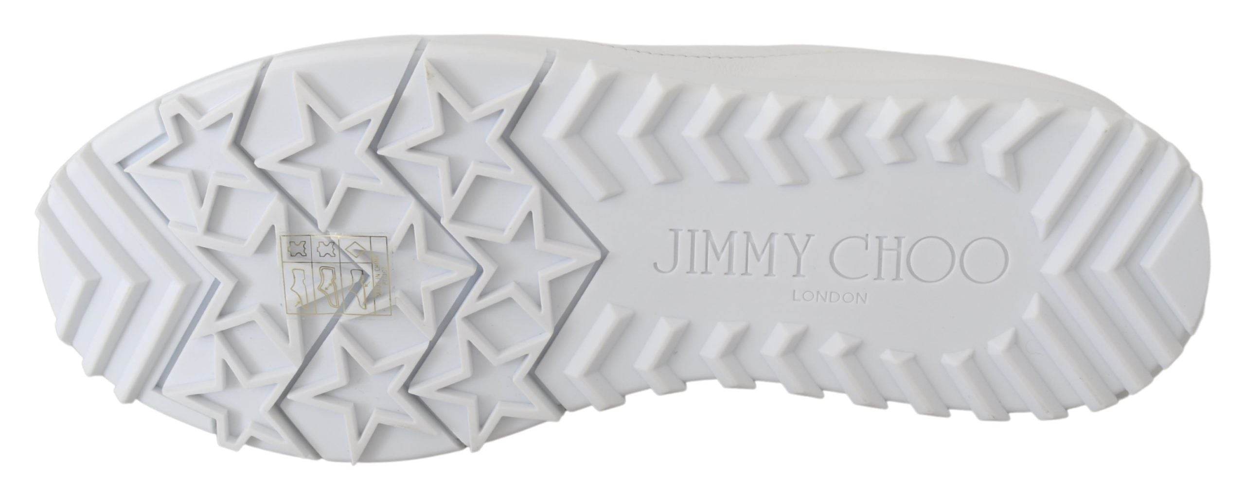 Jimmy Choo Elegant White Leather Sneakers - Hilstor