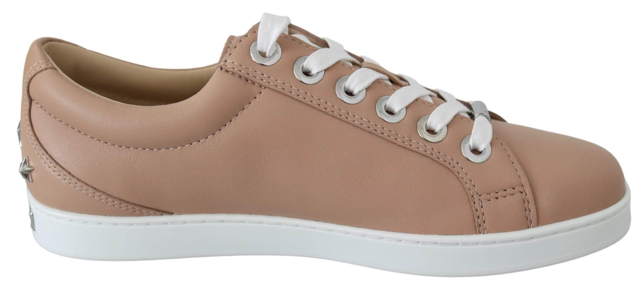 Jimmy Choo Powder Pink Nappa Leather Sneakers - Hilstor