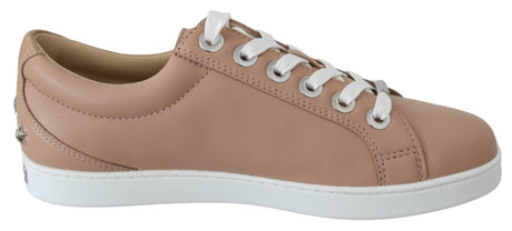 Jimmy Choo Powder Pink Nappa Leather Sneakers - Hilstor