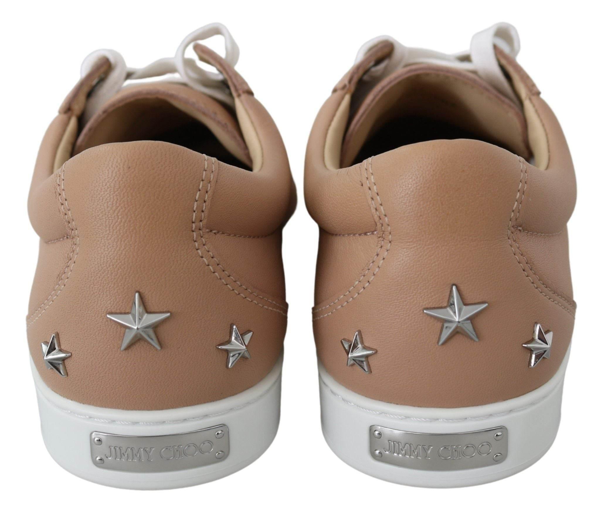 Jimmy Choo Powder Pink Nappa Leather Sneakers - Hilstor