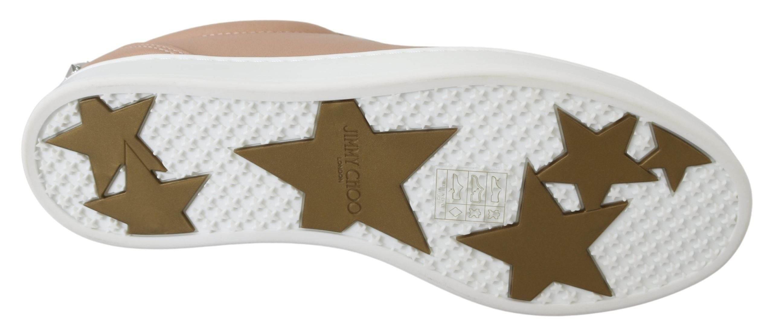 Jimmy Choo Powder Pink Nappa Leather Sneakers - Hilstor