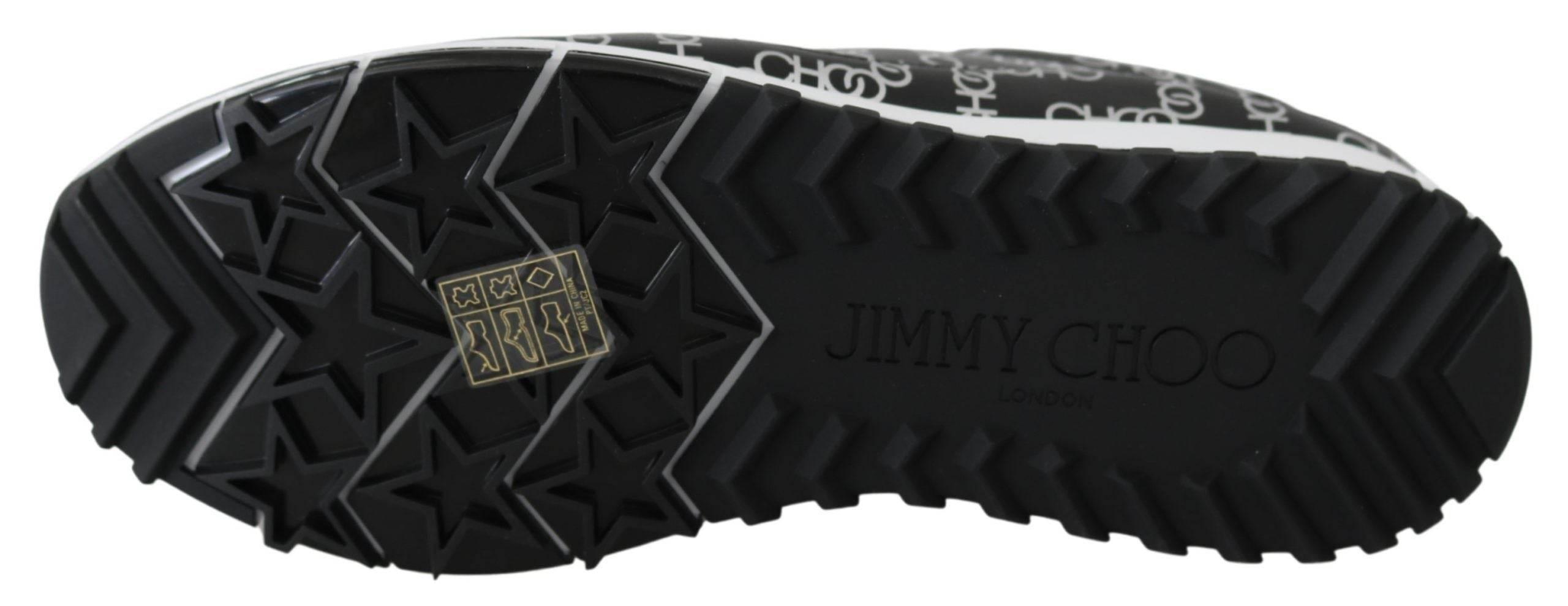 Jimmy Choo Elegant Black & Silver Leather Sneakers - Hilstor