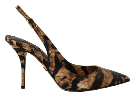 Dolce & Gabbana Tiger Pattern Slingback Heels Pumps - Hilstor