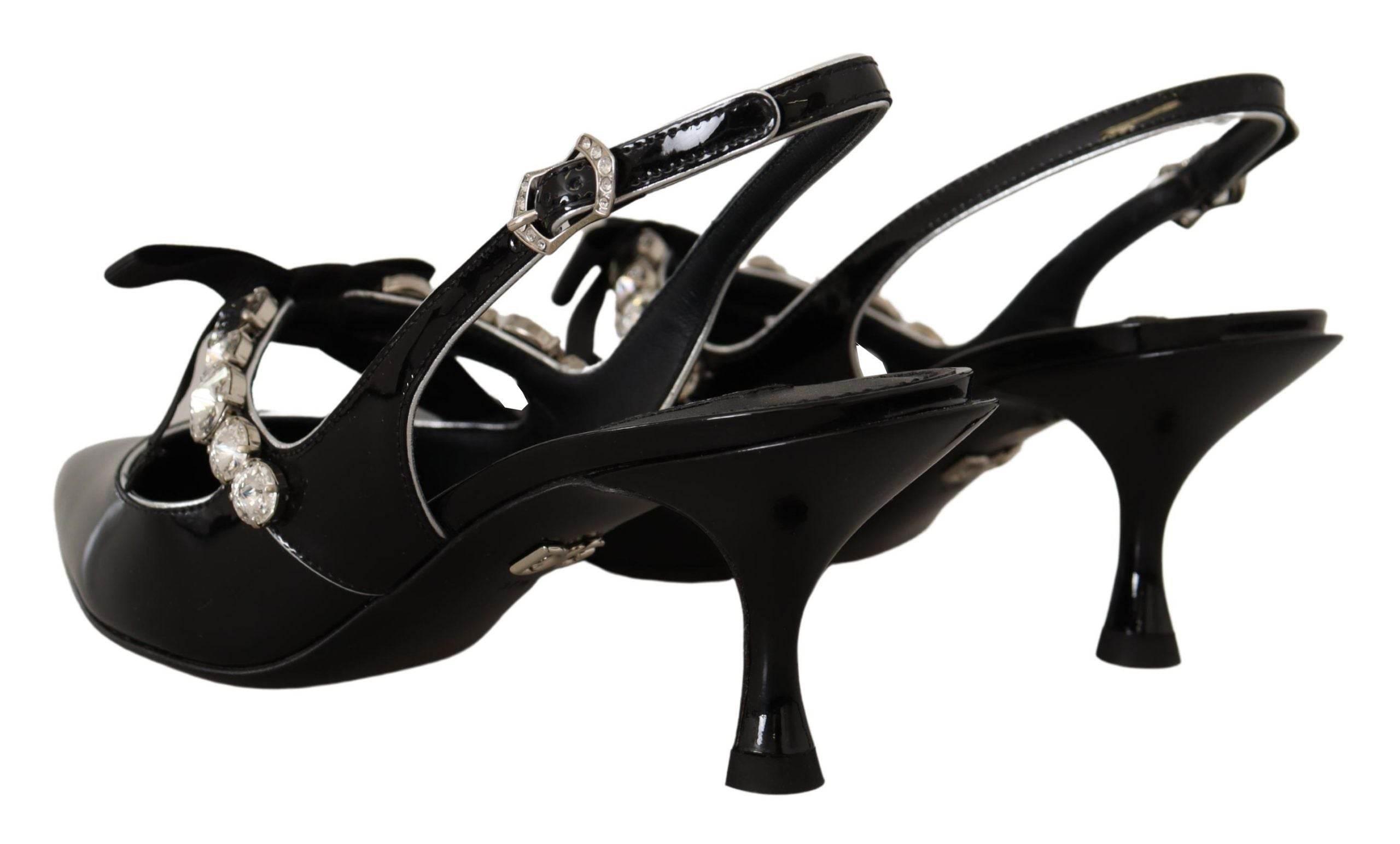Dolce & Gabbana Elegant Crystal Slingback Heels Pump - Hilstor