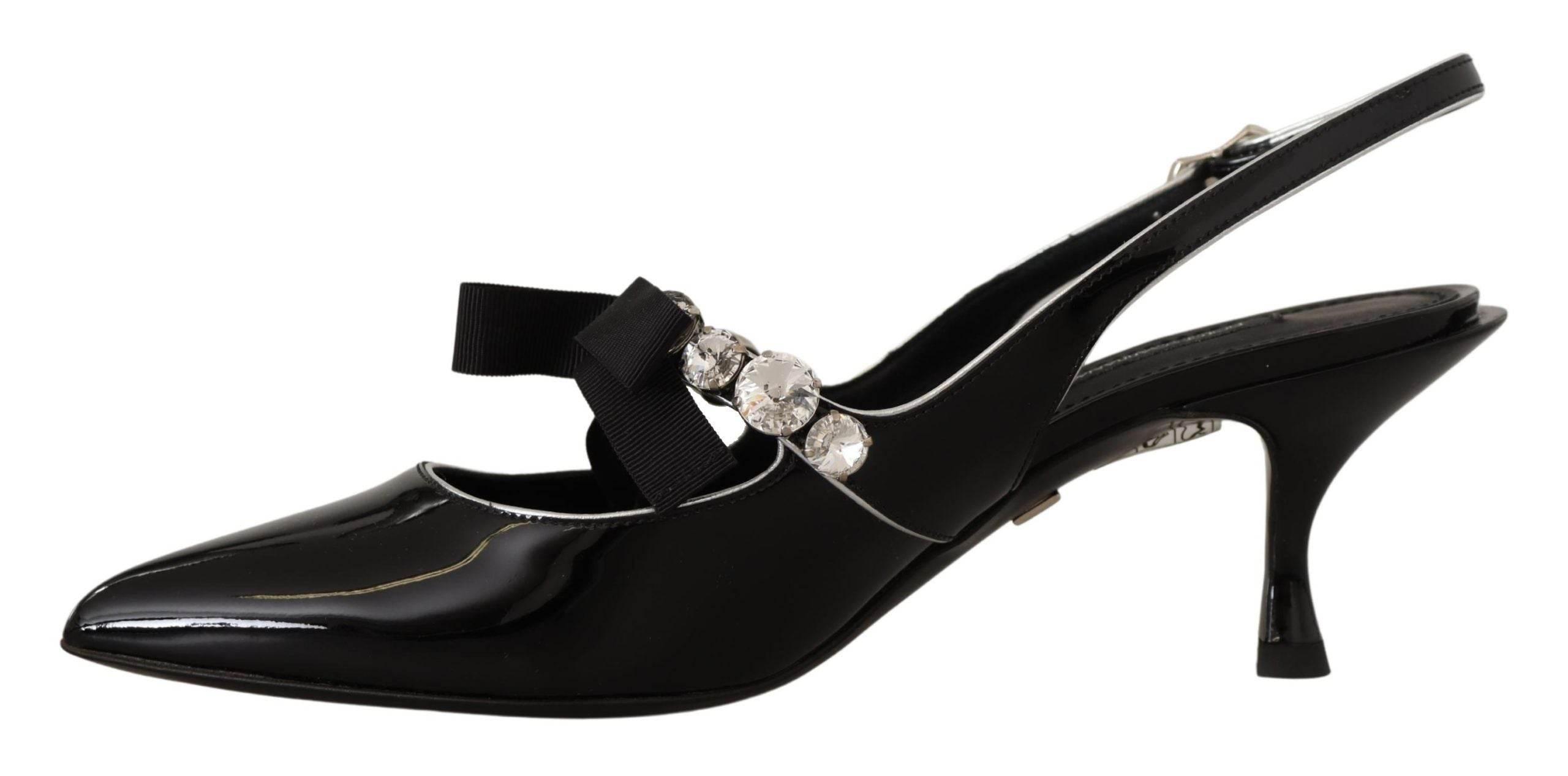 Dolce & Gabbana Elegant Crystal Slingback Heels Pump - Hilstor