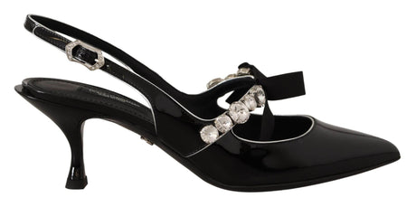 Dolce & Gabbana Elegant Crystal Slingback Heels Pump - Hilstor