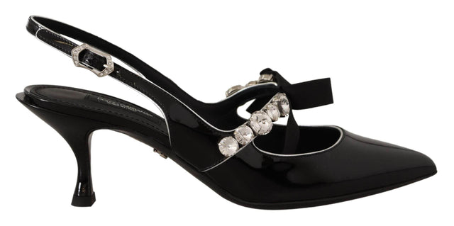 Dolce & Gabbana Elegant Crystal Slingback Heels Pump - Hilstor