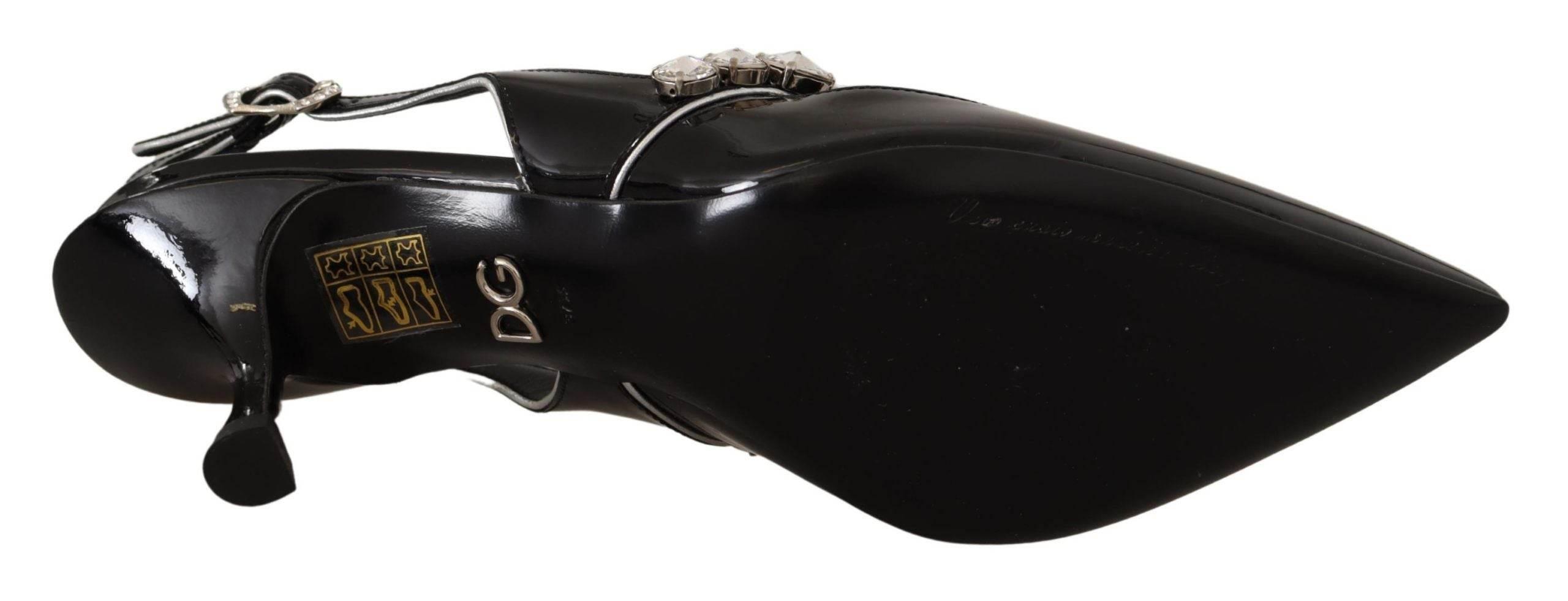 Dolce & Gabbana Elegant Crystal Slingback Heels Pump - Hilstor