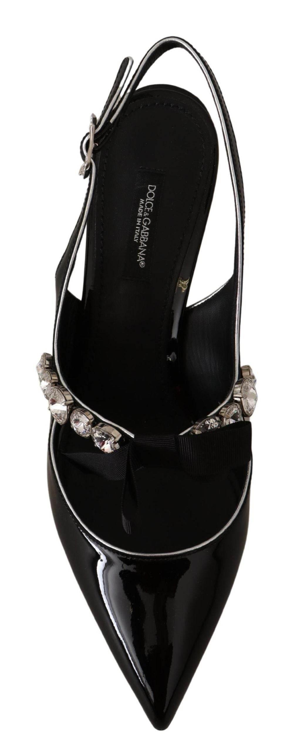 Dolce & Gabbana Elegant Crystal Slingback Heels Pump - Hilstor