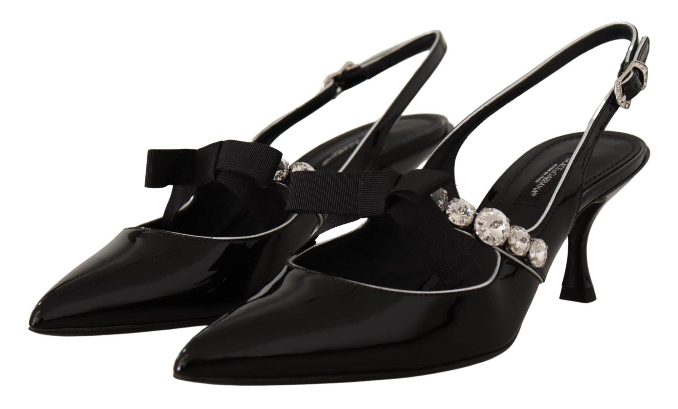 Dolce & Gabbana Elegant Crystal Slingback Heels Pump - Hilstor