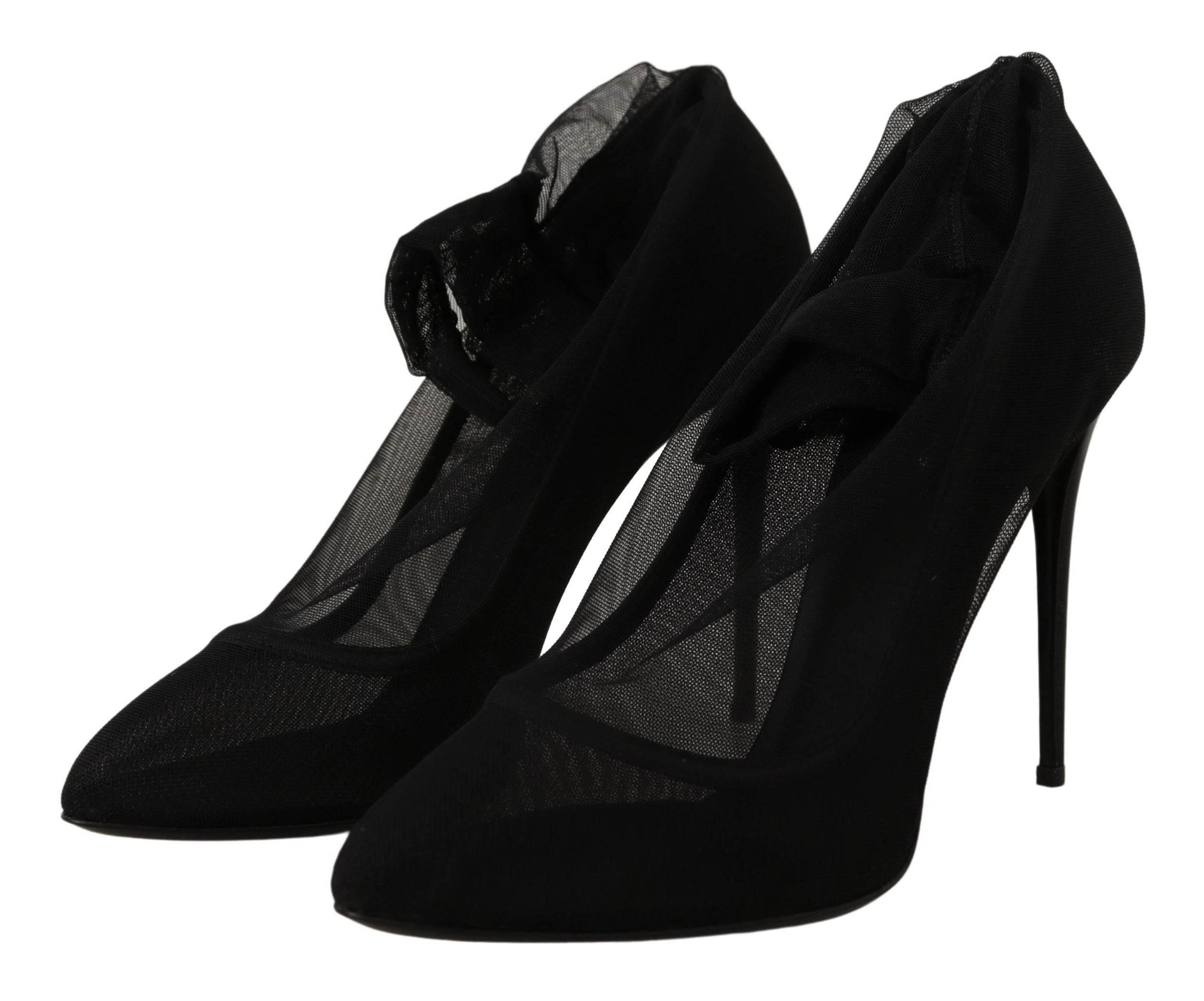 Dolce & Gabbana Elegant Black Stretch Socks Boots - Hilstor