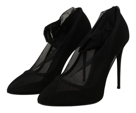 Dolce & Gabbana Elegant Black Stretch Socks Boots - Hilstor