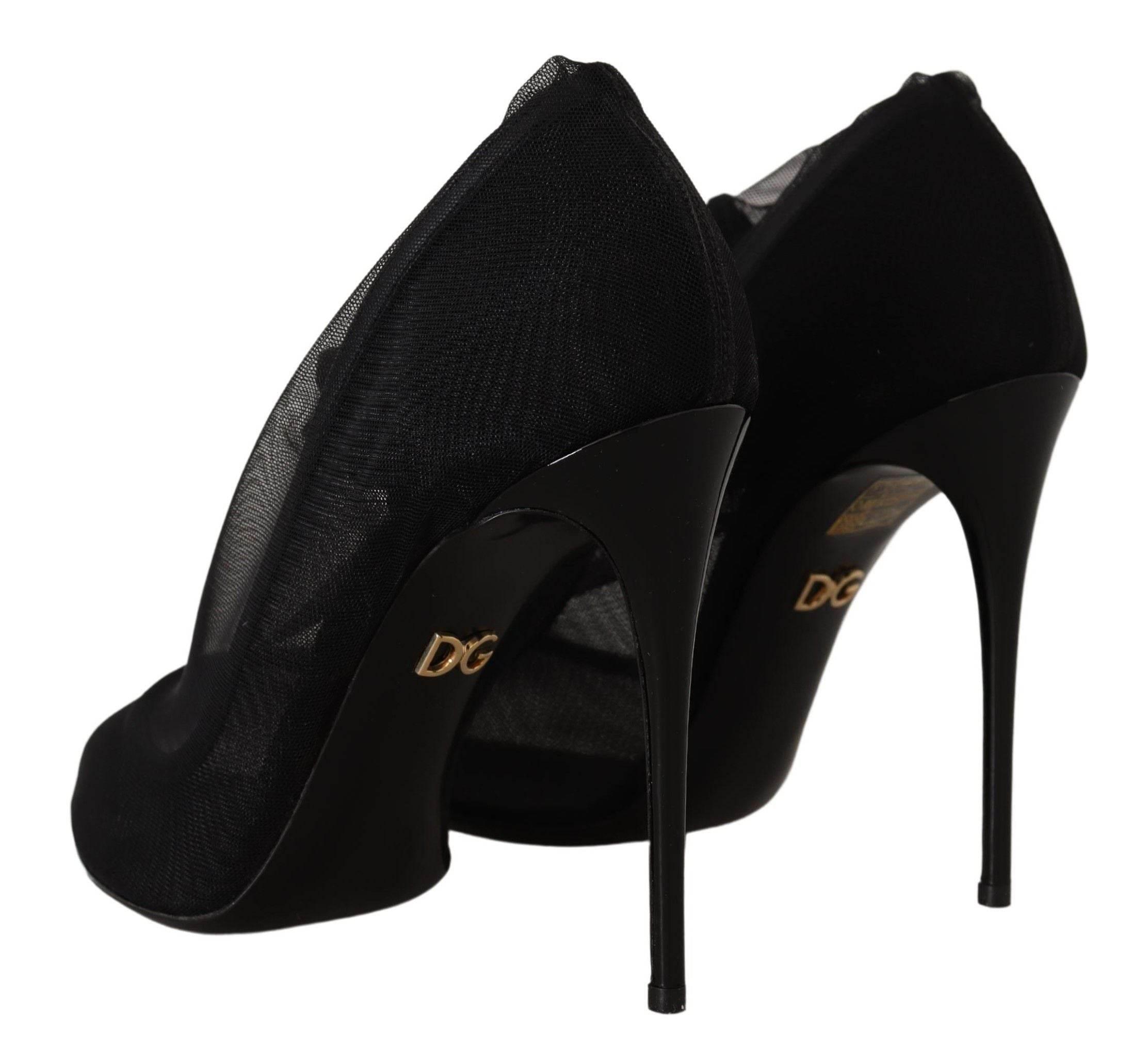 Dolce & Gabbana Elegant Black Stretch Socks Boots - Hilstor