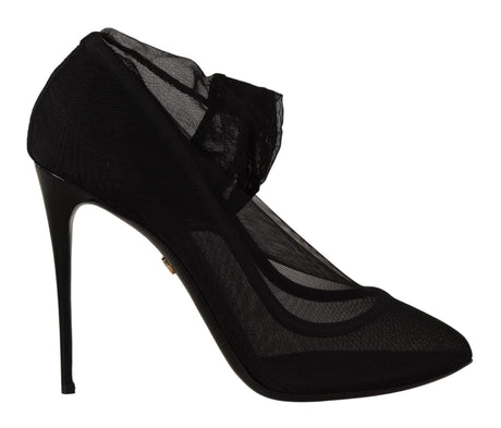 Dolce & Gabbana Elegant Black Stretch Socks Boots - Hilstor