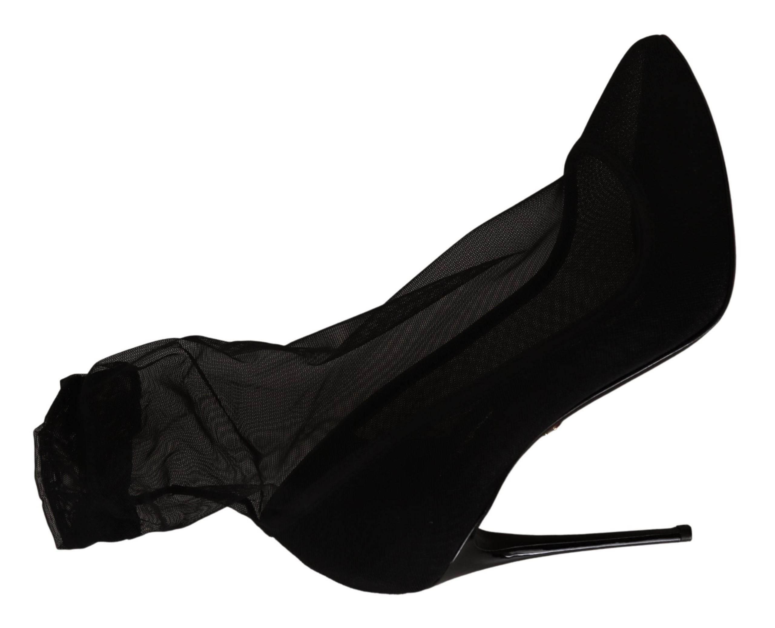 Dolce & Gabbana Elegant Black Stretch Socks Boots - Hilstor
