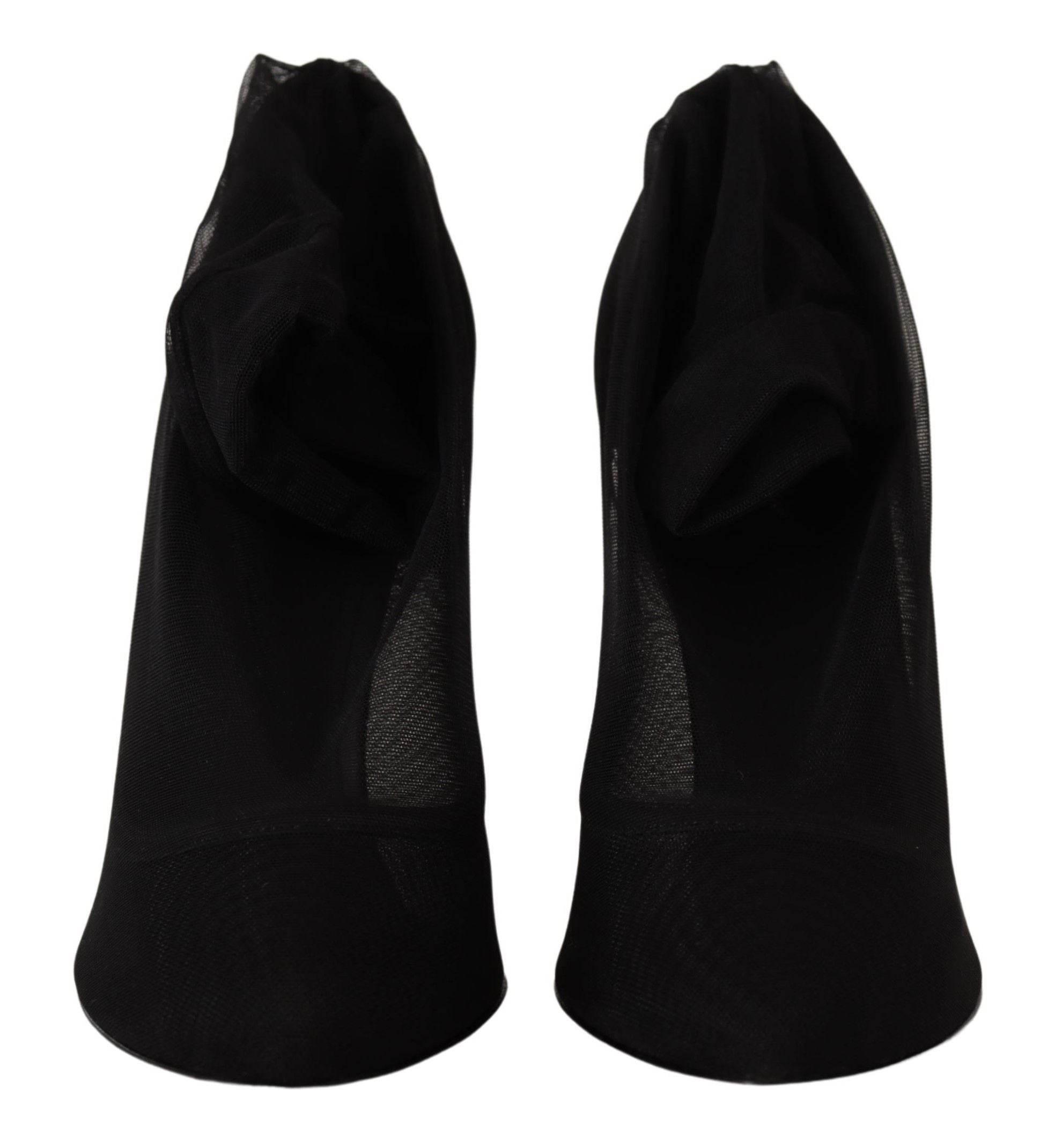 Dolce & Gabbana Elegant Black Stretch Socks Boots - Hilstor