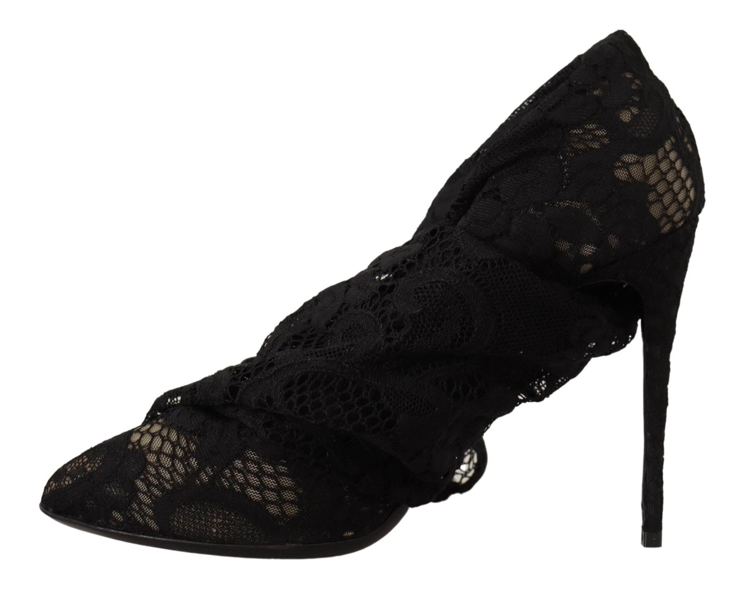 Dolce & Gabbana Elegant Stretch Sock Boots in Sleek Black - Hilstor
