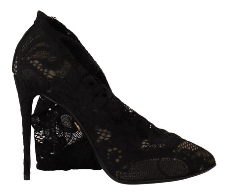 Dolce & Gabbana Elegant Stretch Sock Boots in Sleek Black - Hilstor