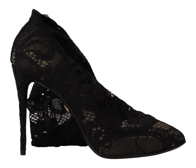 Dolce & Gabbana Elegant Stretch Sock Boots in Sleek Black - Hilstor