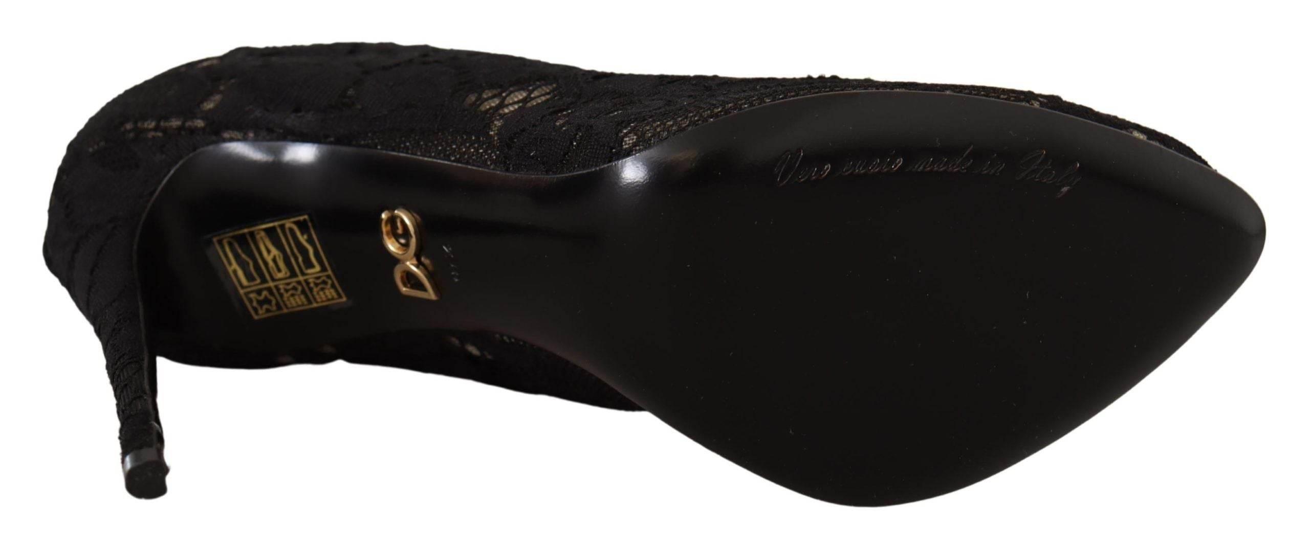 Dolce & Gabbana Elegant Stretch Sock Boots in Sleek Black - Hilstor