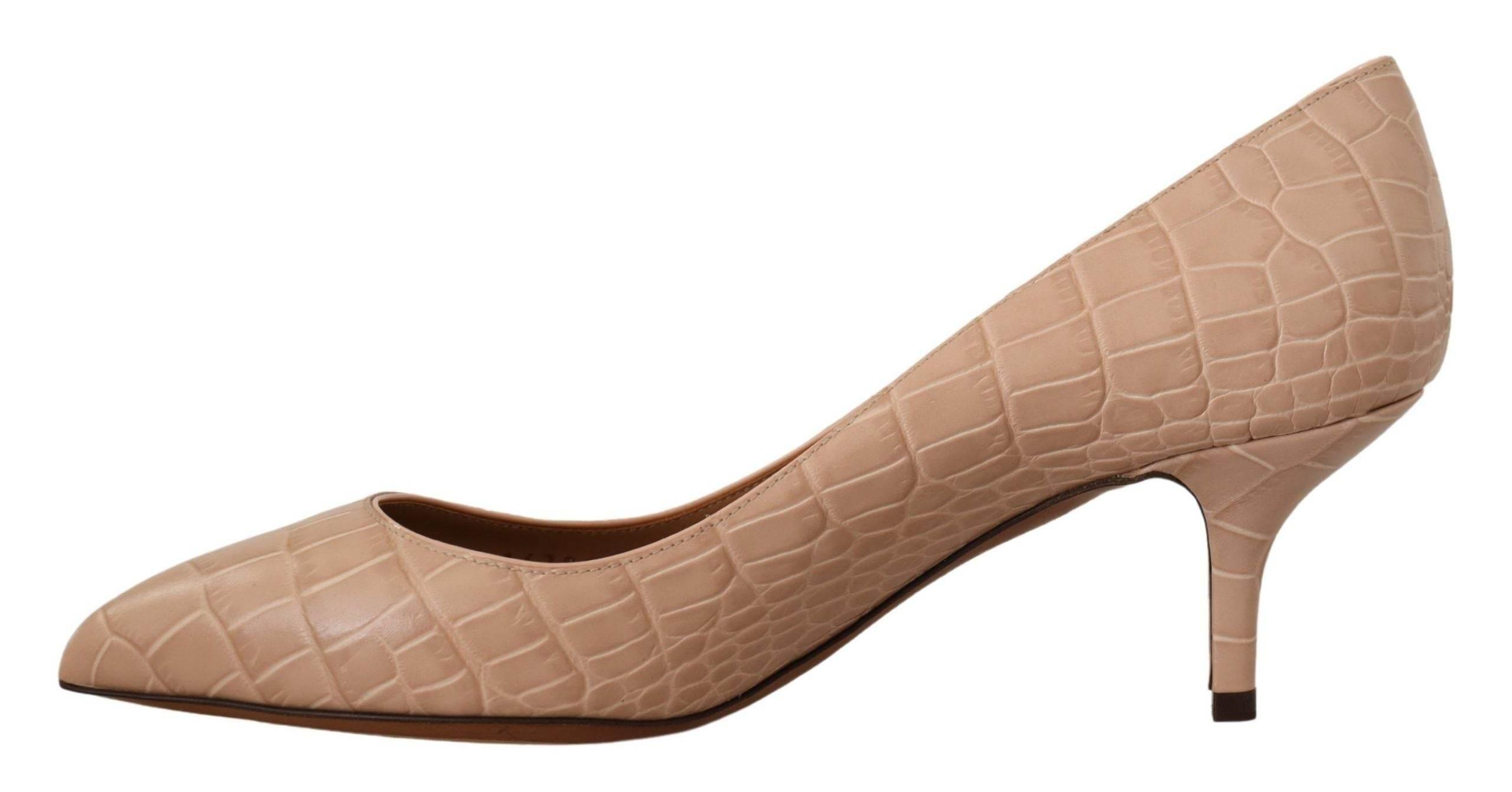 Dolce & Gabbana Elegant Beige Leather Pumps - Hilstor