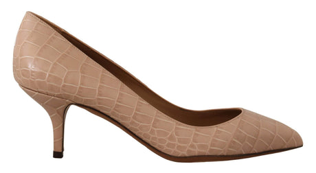 Dolce & Gabbana Elegant Beige Leather Pumps - Hilstor