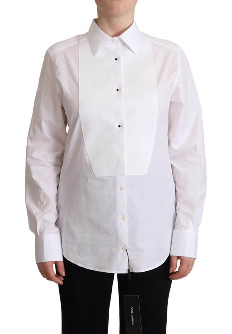 Dolce & Gabbana Elegant White Poplin Dress Shirt - Hilstor