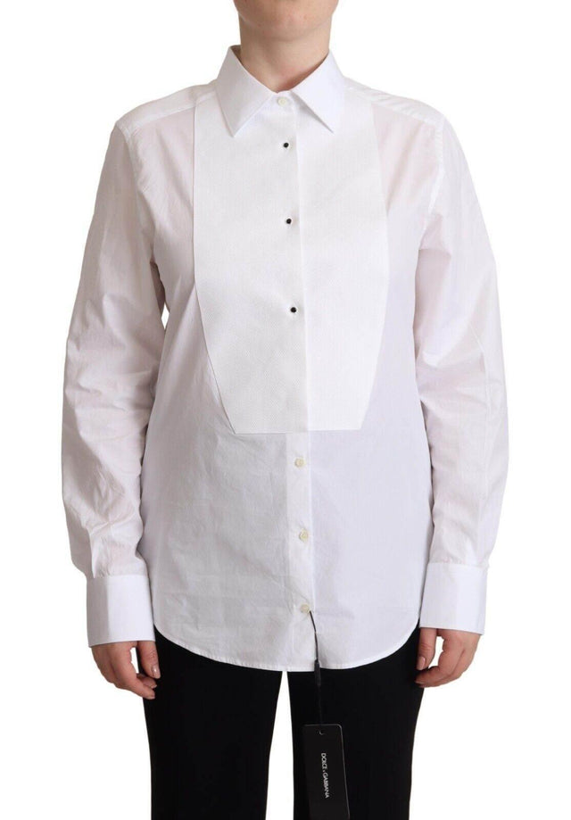 Dolce & Gabbana Elegant White Poplin Dress Shirt - Hilstor