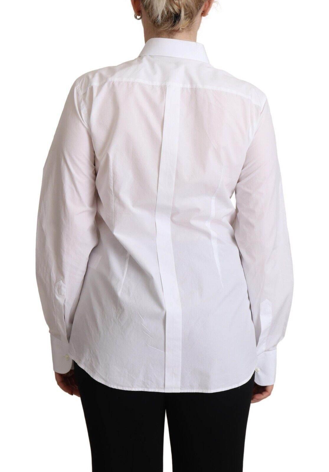 Dolce & Gabbana Elegant White Poplin Dress Shirt - Hilstor