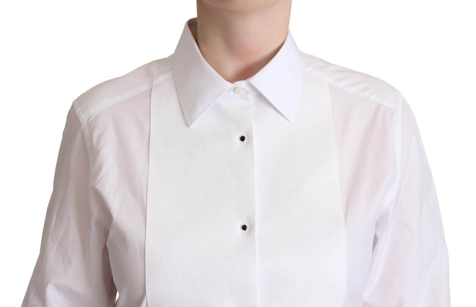 Dolce & Gabbana Elegant White Poplin Dress Shirt - Hilstor