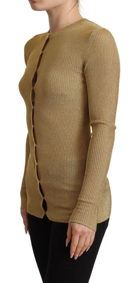Dolce & Gabbana Gold Viscose Blend Buttons Cardigan Sweater - Hilstor